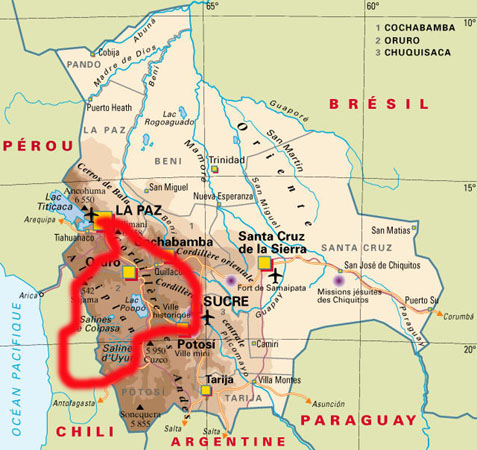 carte de Bolivie